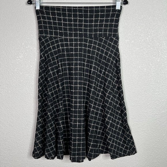 Popana Medium Plaid Casual Knee Length A-Line Stretch Midi Skirt - Picture 1 of 7
